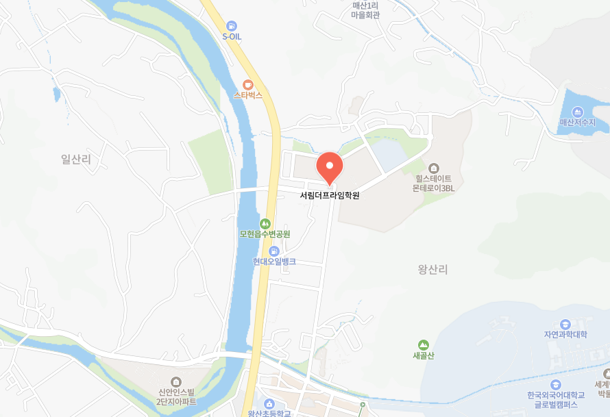 서림 더 프라임 용인 모현점 약도